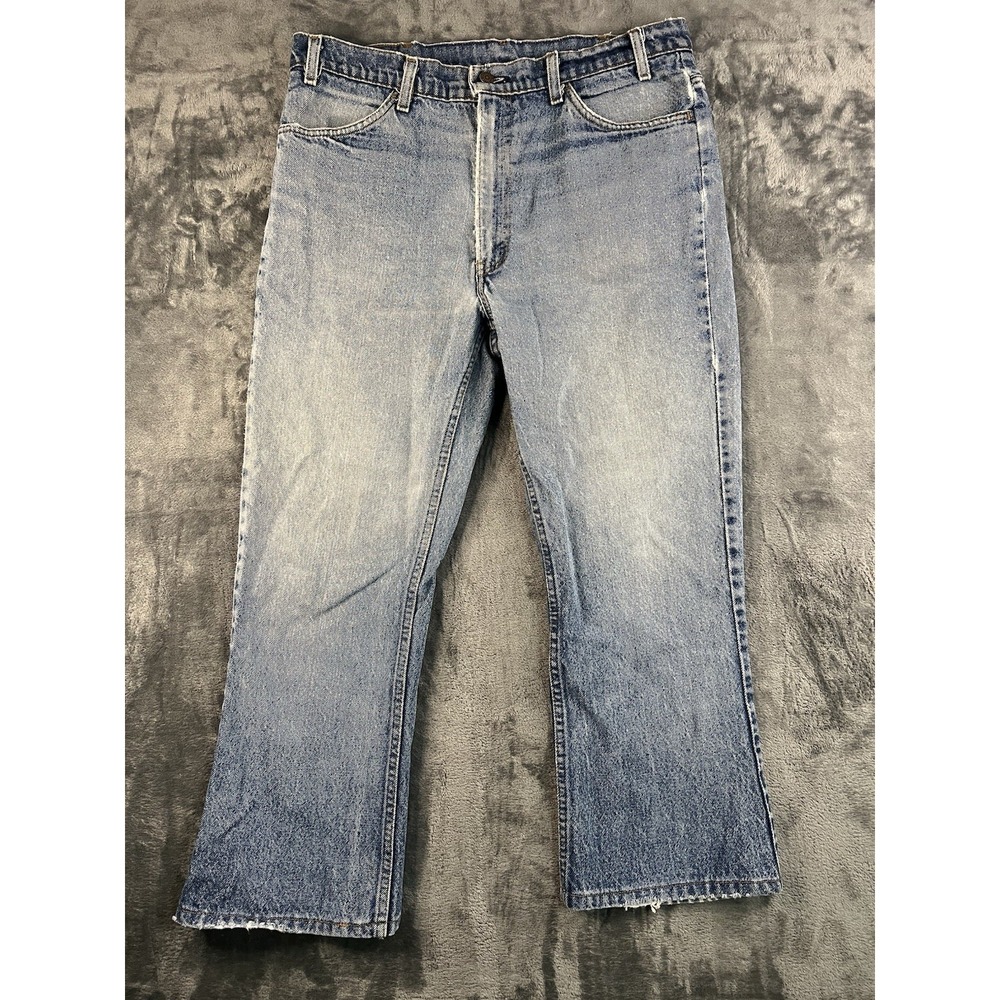 Vintage Levis 517 Orange Tab Jeans 32x28 Distressed Faded Bootcut Made In USA